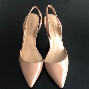 Banana Republic Patent Nude Sling Backs